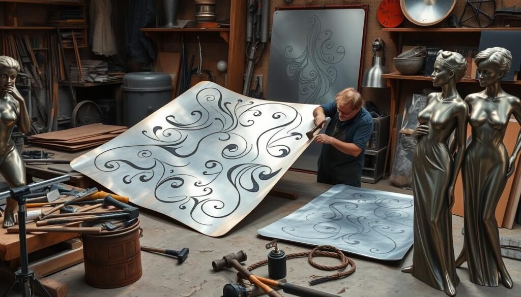 Artistic process in metal art