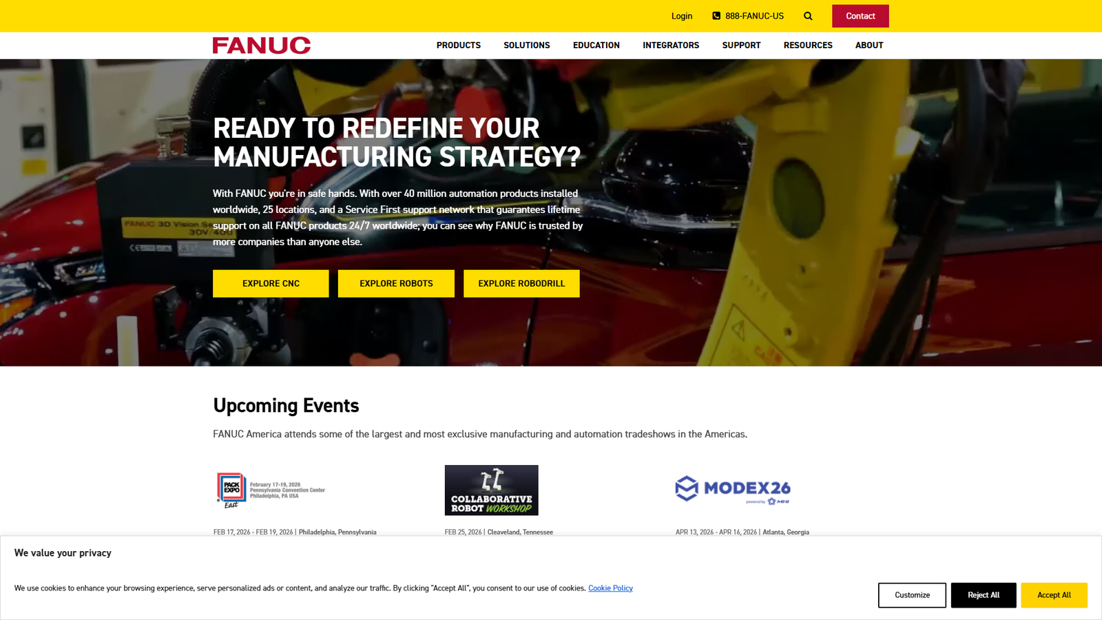 Fanucamerica CNC equipment servicing