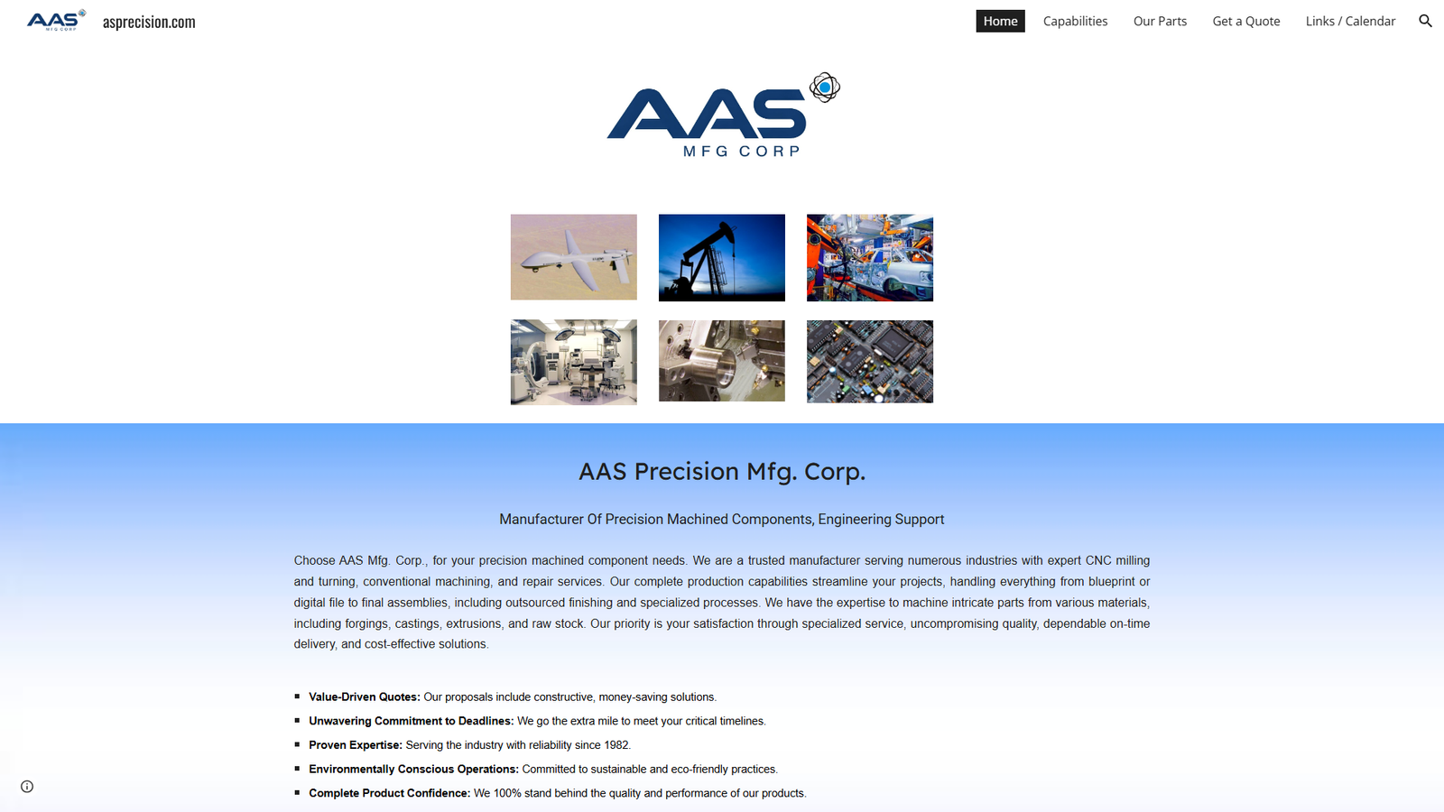 AAS Precision Mfg. Corp. CNC machining solutions