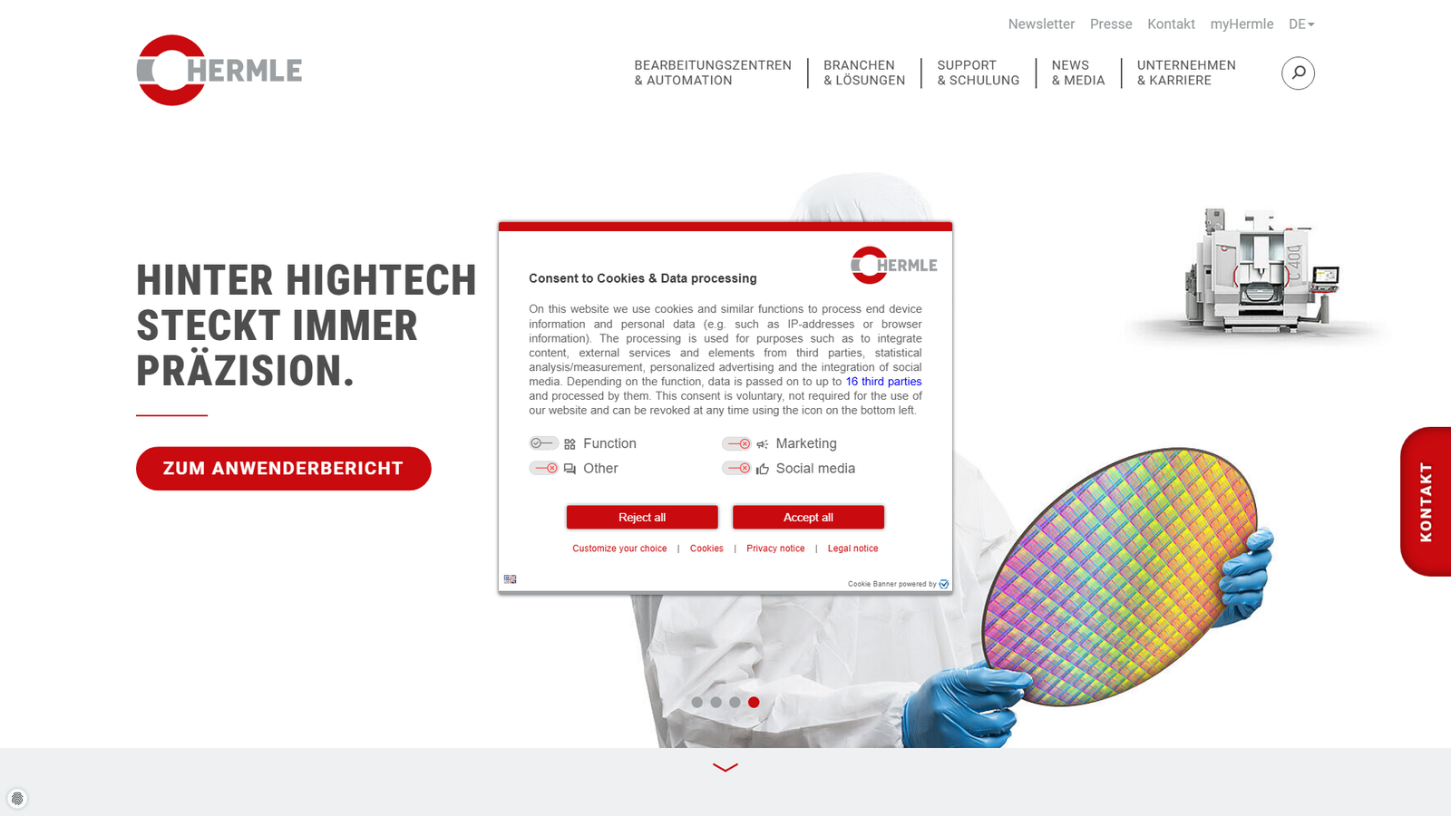 Maschinenfabrik Berthold HERMLE AG CNC industry news