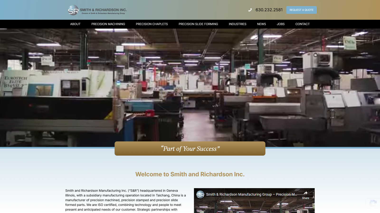 Smith & Richardson Inc. Precision turning service