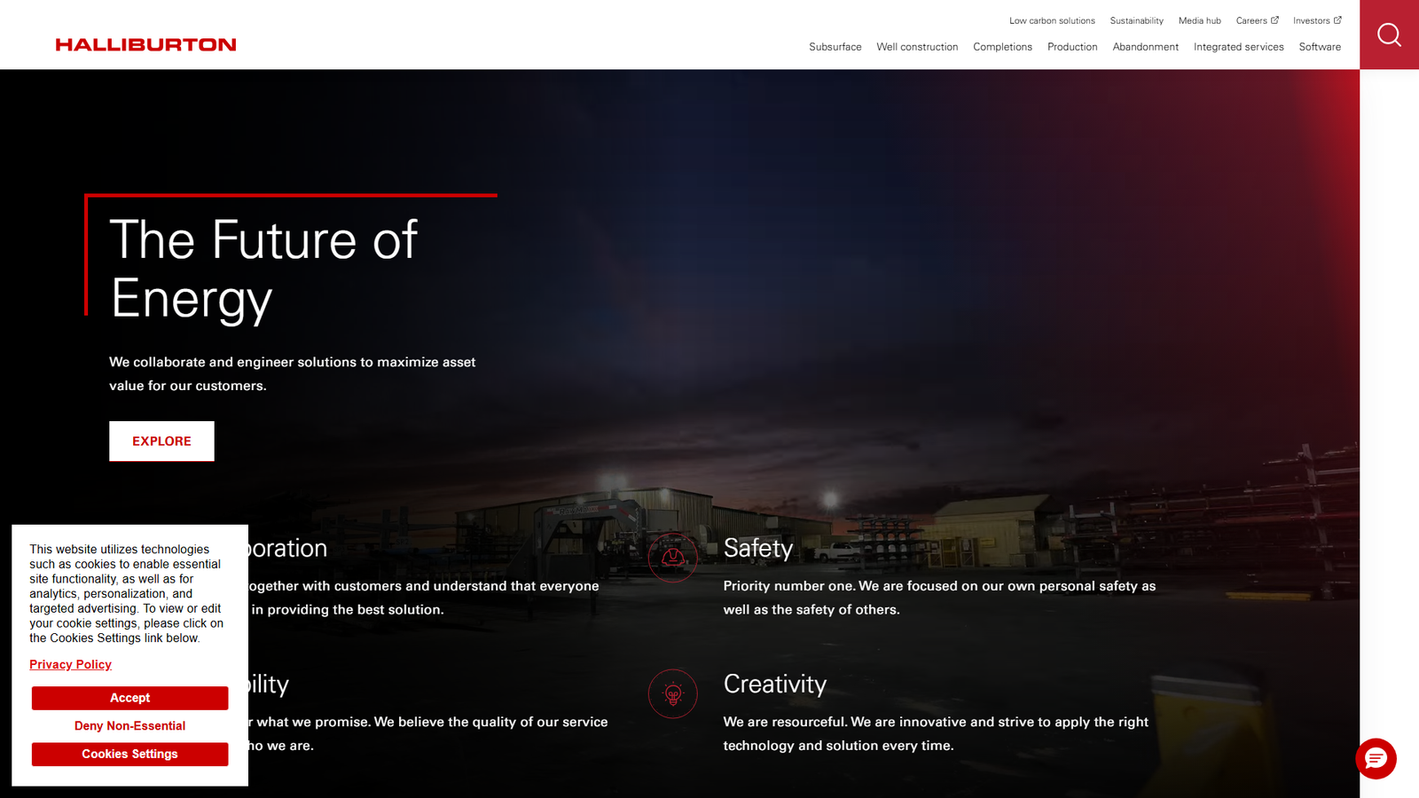 Halliburton CNC drilling support