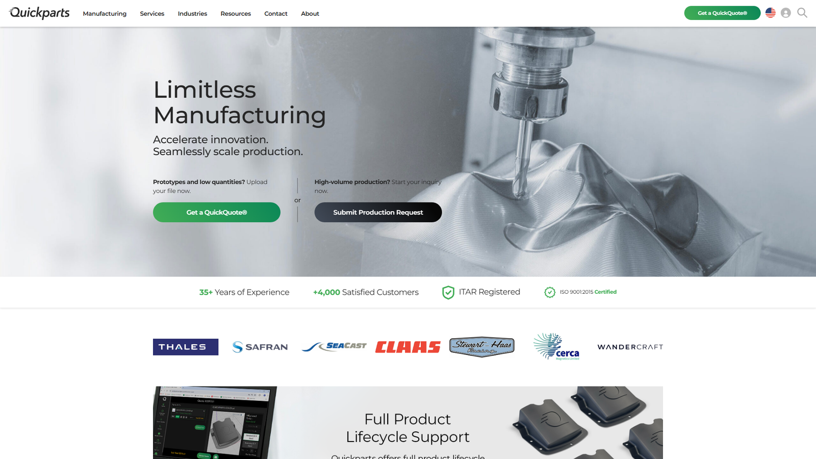 Quickparts CNC part manufacturing