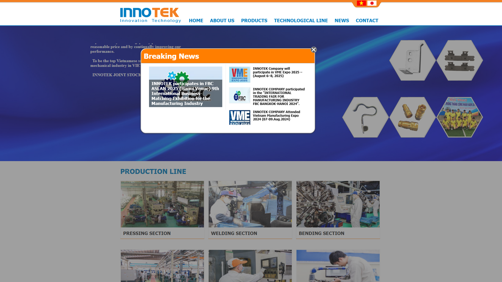 Innotek CNC machining supplier Vietnam