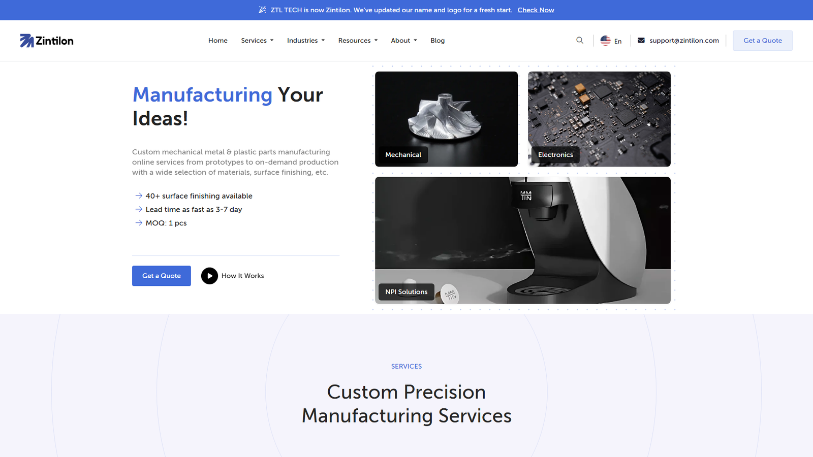 Zintilon CNC machining service Zintilon CNC machining service