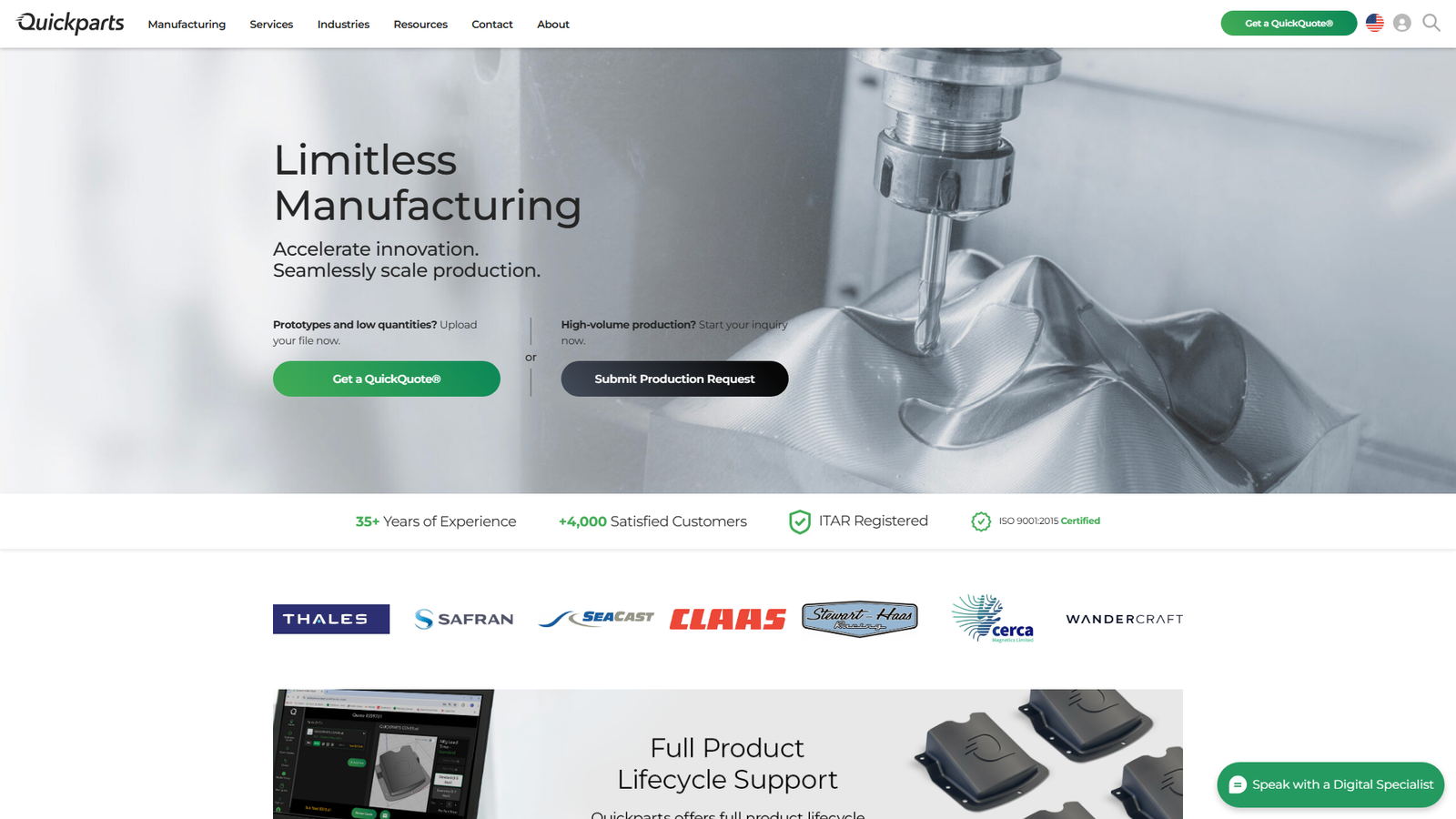 Quickparts Digital CNC solutions
