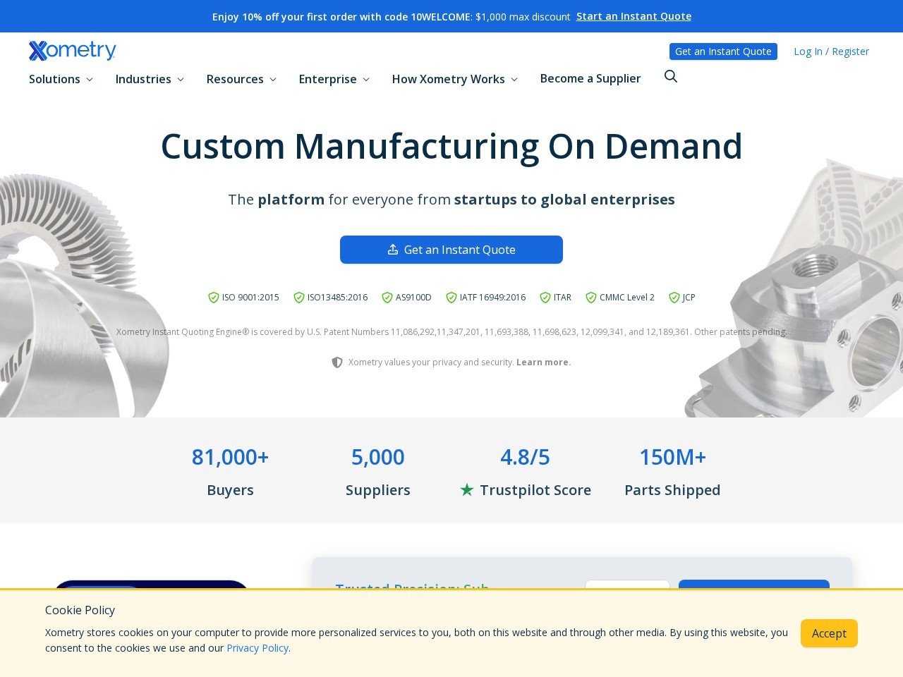 Xometry CNC fabrication services