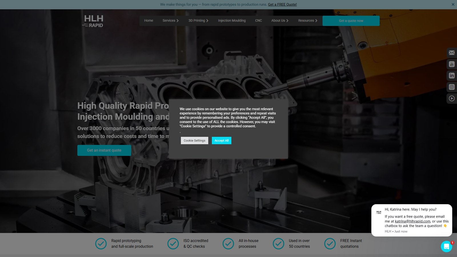 HLH Rapid CNC machining services