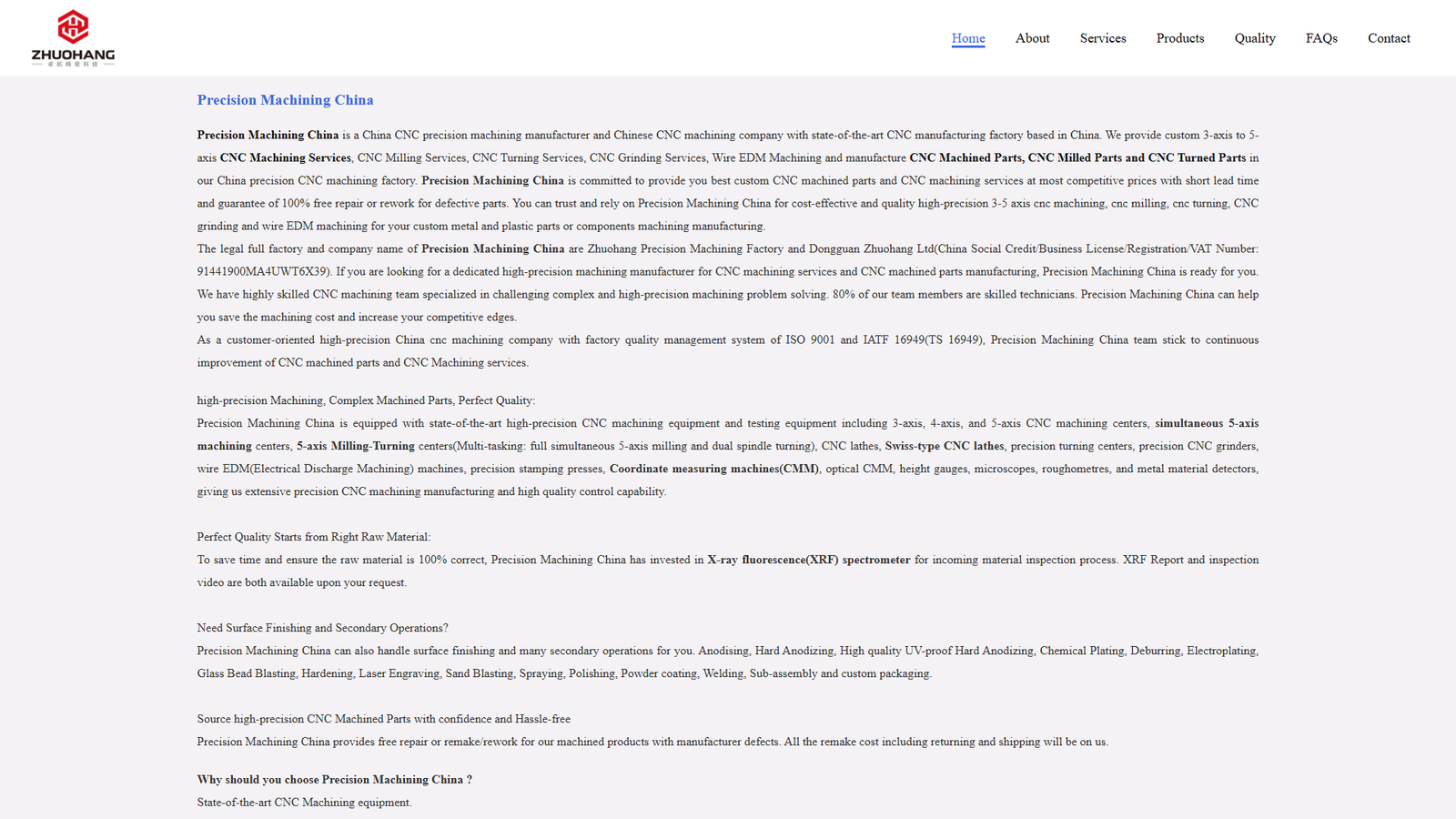 Precision Machining China CNC manufacturing China