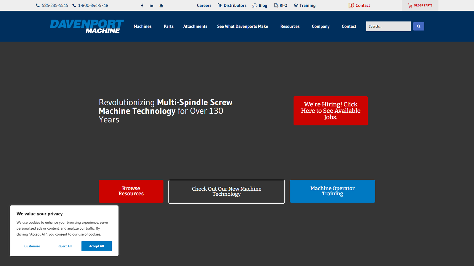 Davenport Machine CNC milling services